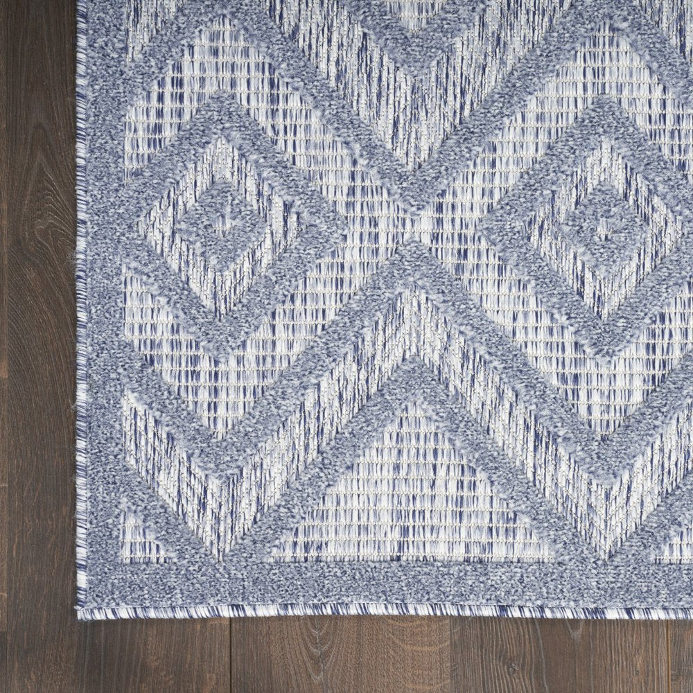 7' X 10' Blue Indoor Outdoor Area Rug