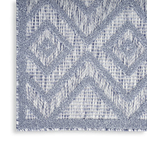 7' X 10' Blue Indoor Outdoor Area Rug