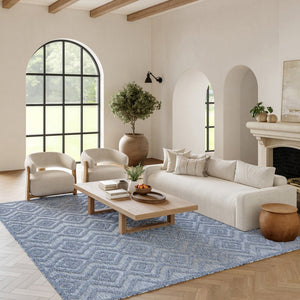 7' X 10' Blue Indoor Outdoor Area Rug