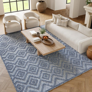 7' X 10' Blue Indoor Outdoor Area Rug
