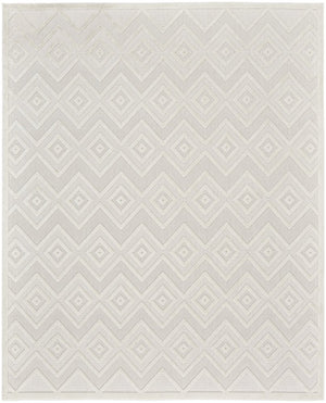 7' X 10' Ivory And White Indoor Outdoor Area Rug