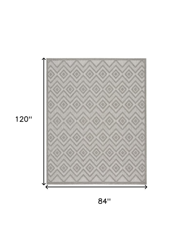 7' X 10' Gray Indoor Outdoor Area Rug
