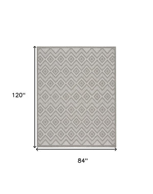 7' X 10' Gray Indoor Outdoor Area Rug