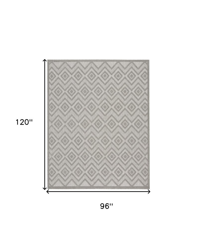 8' X 10' Gray Indoor Outdoor Area Rug