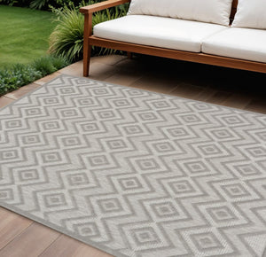 8' X 10' Gray Indoor Outdoor Area Rug