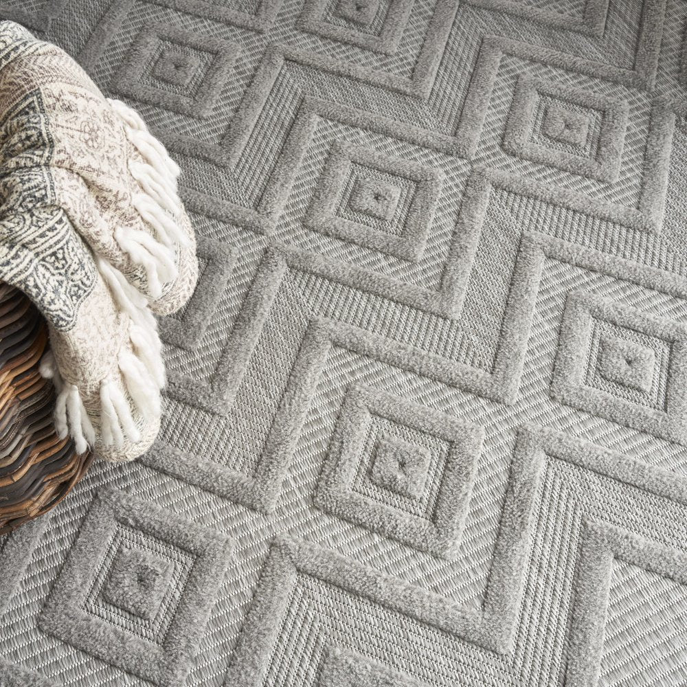 8' X 10' Gray Indoor Outdoor Area Rug