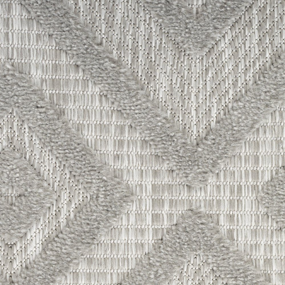 9' X 12' Gray And Silver Indoor Outdoor Area Rug