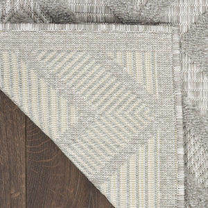 9' X 12' Gray And Silver Indoor Outdoor Area Rug