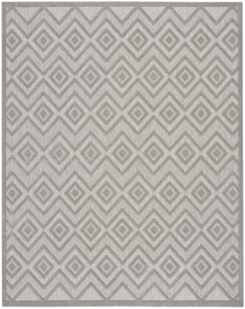 9' X 12' Gray And Silver Indoor Outdoor Area Rug