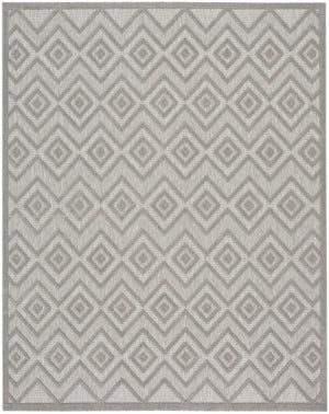 9' X 12' Gray And Silver Indoor Outdoor Area Rug