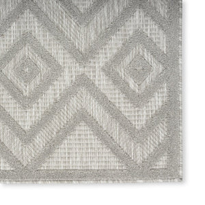 9' X 12' Gray And Silver Indoor Outdoor Area Rug