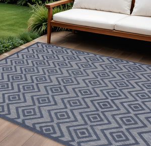 8' X 10' Navy Blue Indoor Outdoor Area Rug