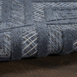 8' X 10' Navy Blue Indoor Outdoor Area Rug
