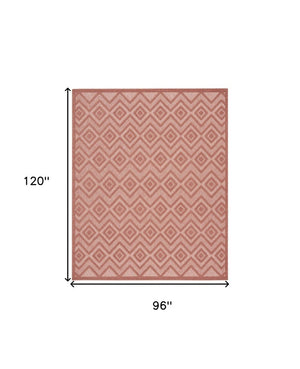 8' X 10' Orange Indoor Outdoor Area Rug