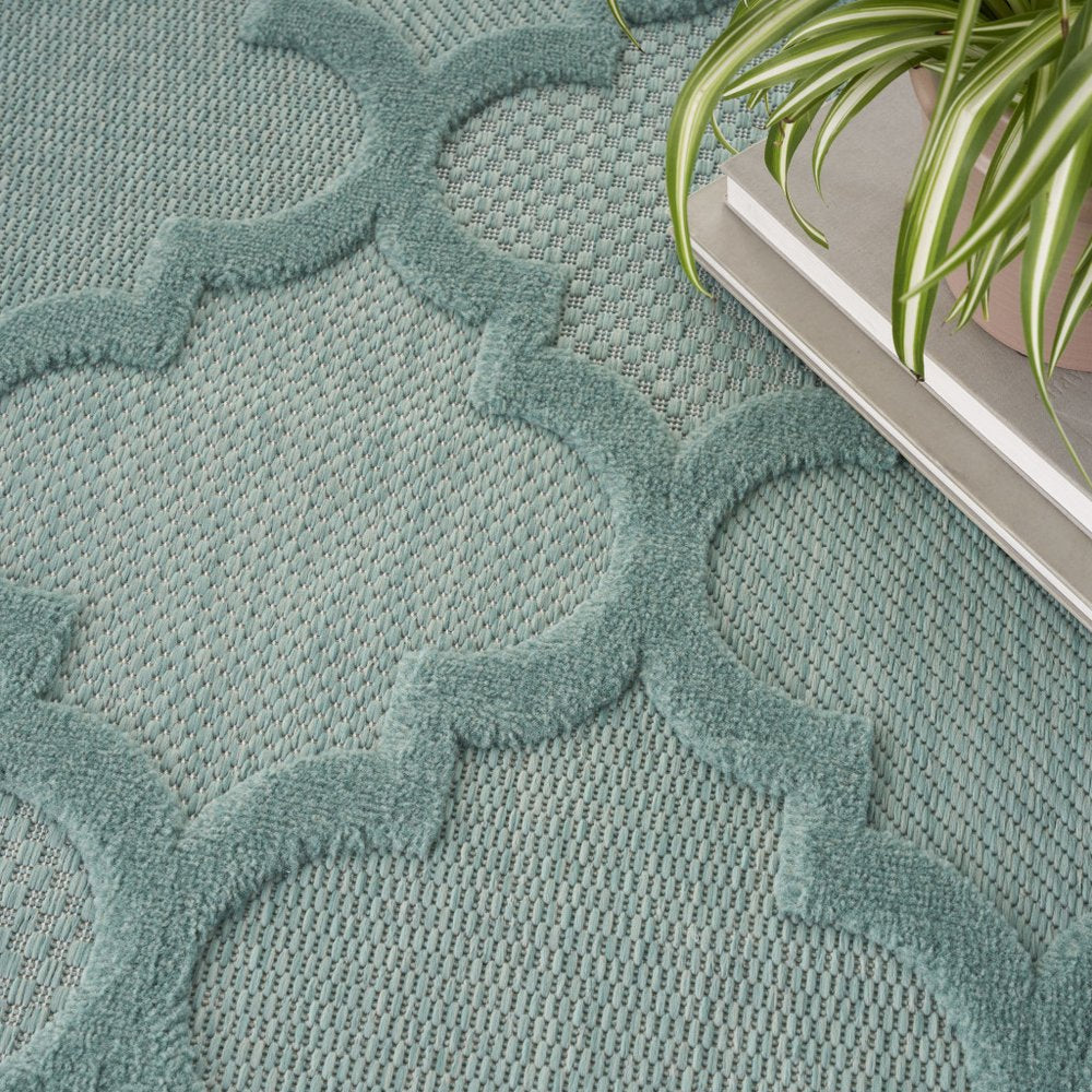8' X 10' Aqua Indoor Outdoor Area Rug