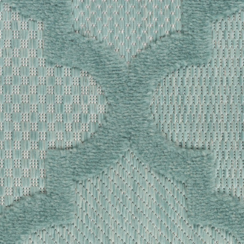7' X 10' Aqua Indoor Outdoor Area Rug