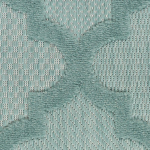 7' X 10' Aqua Indoor Outdoor Area Rug