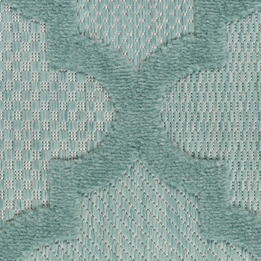 7' X 10' Aqua Indoor Outdoor Area Rug