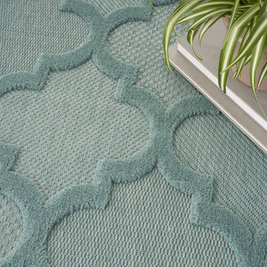 7' X 10' Aqua Indoor Outdoor Area Rug