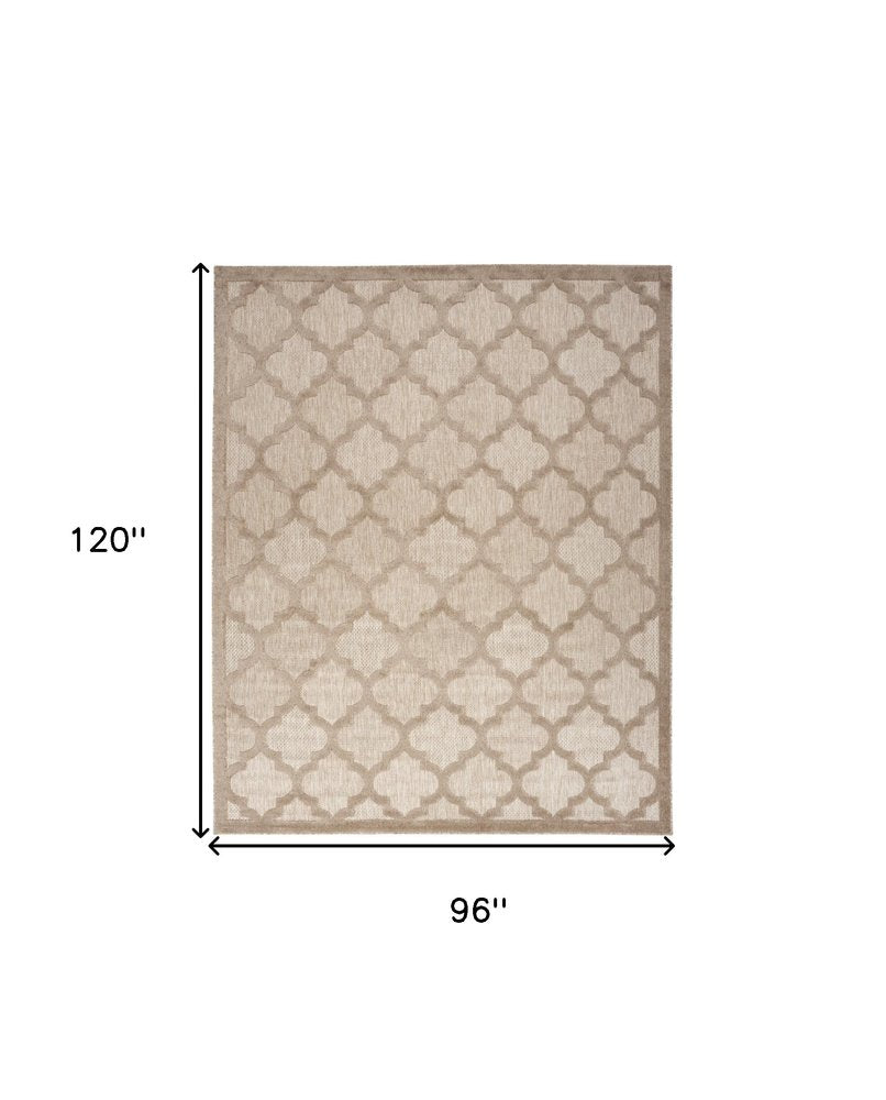 8' X 10' Beige Indoor Outdoor Area Rug
