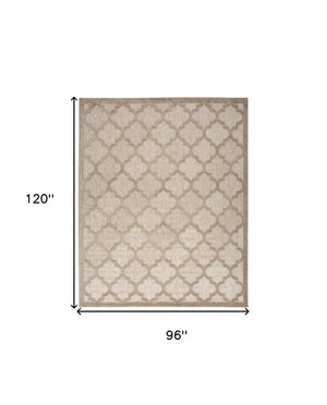 8' X 10' Beige Indoor Outdoor Area Rug