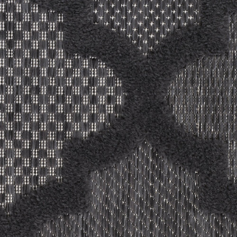 8' X 10' Black Indoor Outdoor Area Rug