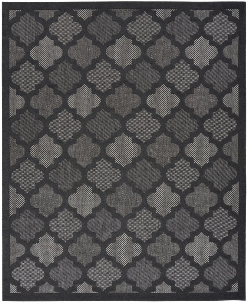 8' X 10' Black Indoor Outdoor Area Rug