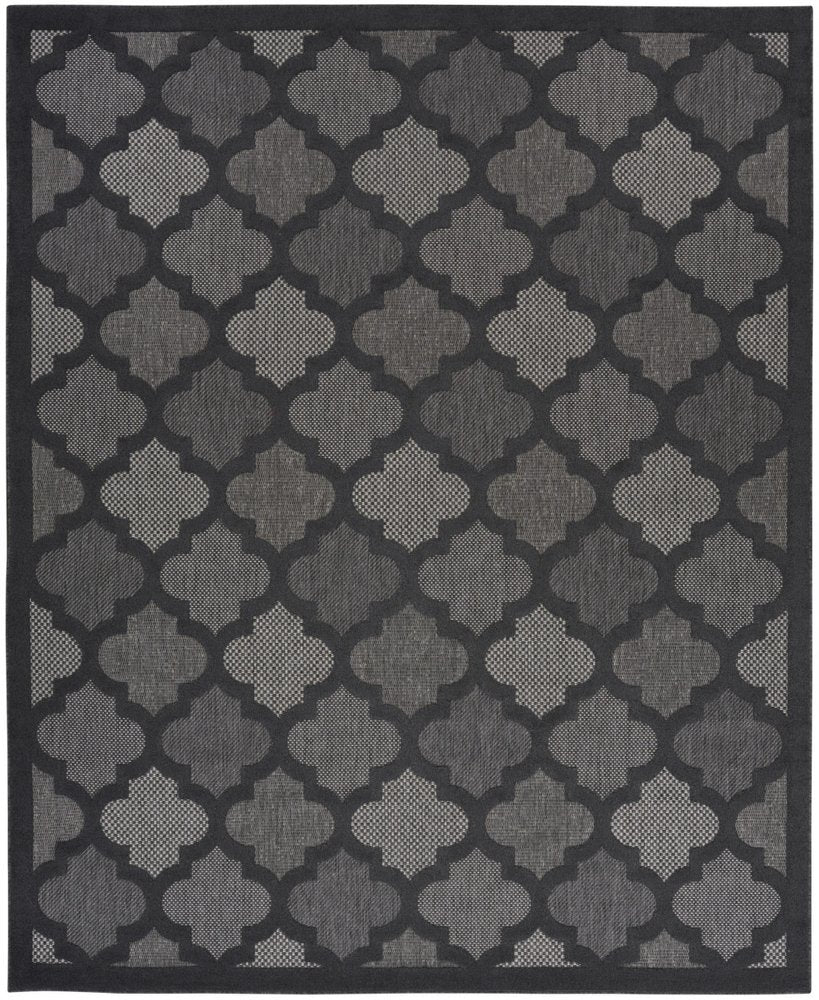 7' X 10' Black Indoor Outdoor Area Rug