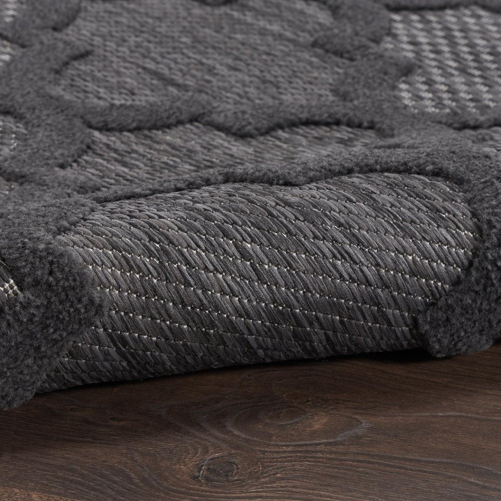 7' X 10' Black Indoor Outdoor Area Rug