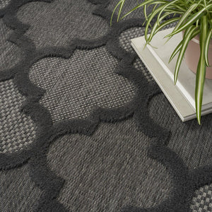 7' X 10' Black Indoor Outdoor Area Rug