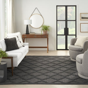 7' X 10' Black Indoor Outdoor Area Rug