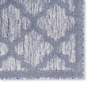 6' X 9' Blue Geometric Flatweave Area Rug