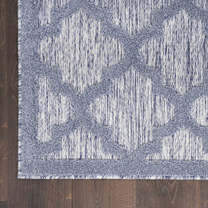 6' X 9' Blue Geometric Flatweave Area Rug