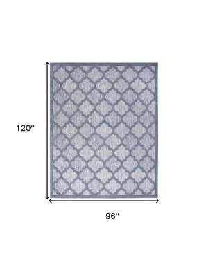 8' X 10' Blue Indoor Outdoor Area Rug