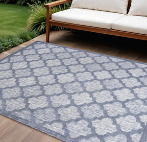 8' X 10' Blue Indoor Outdoor Area Rug