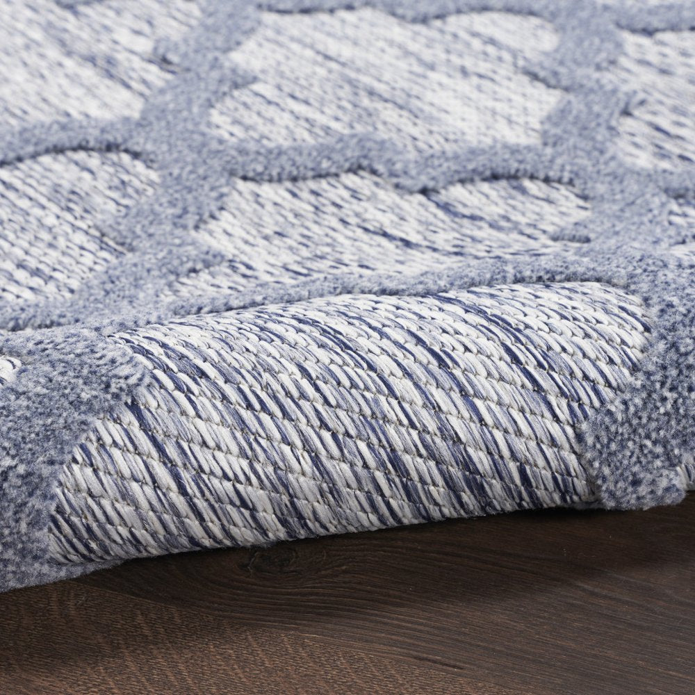 7' X 10' Blue Indoor Outdoor Area Rug