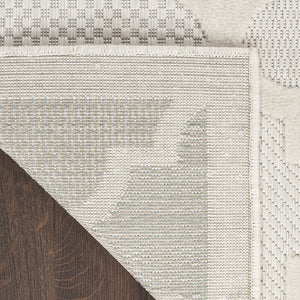 7' X 10' Ivory And White Indoor Outdoor Area Rug
