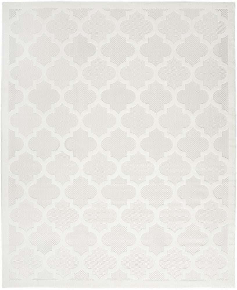 7' X 10' Ivory And White Indoor Outdoor Area Rug