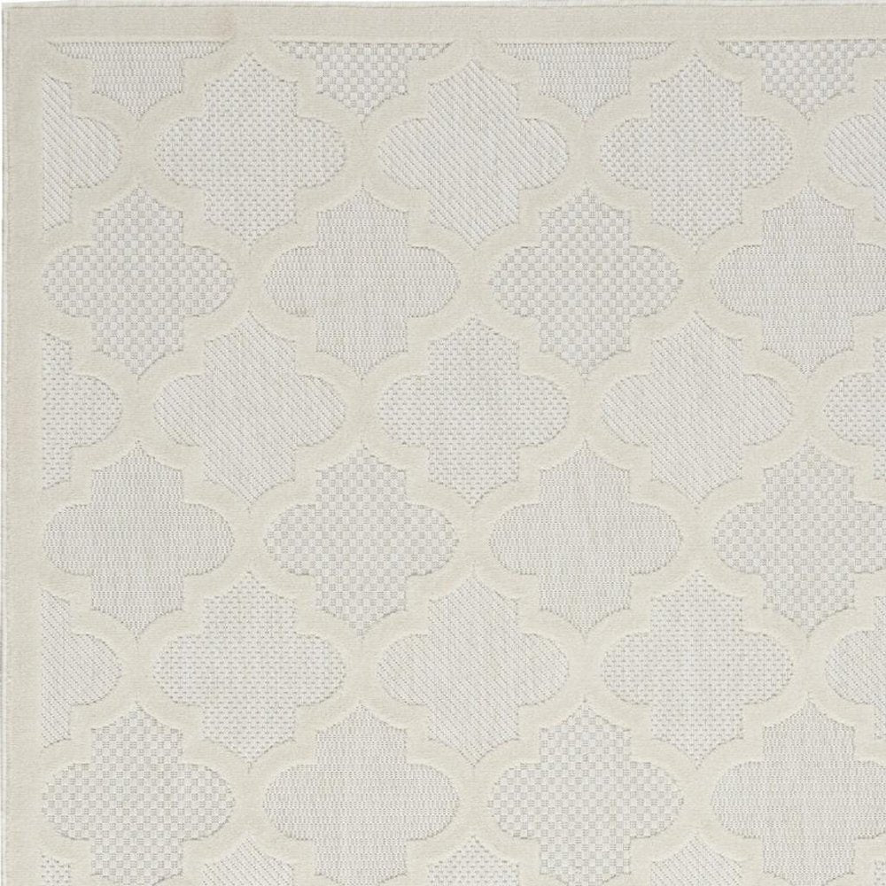 6' X 9' Cream Geometric Flatweave Area Rug