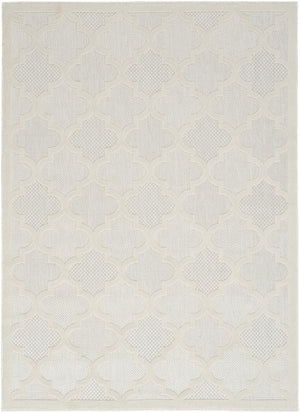 6' X 9' Cream Geometric Flatweave Area Rug