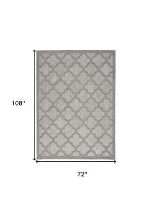 6' X 9' Gray Geometric Flatweave Area Rug