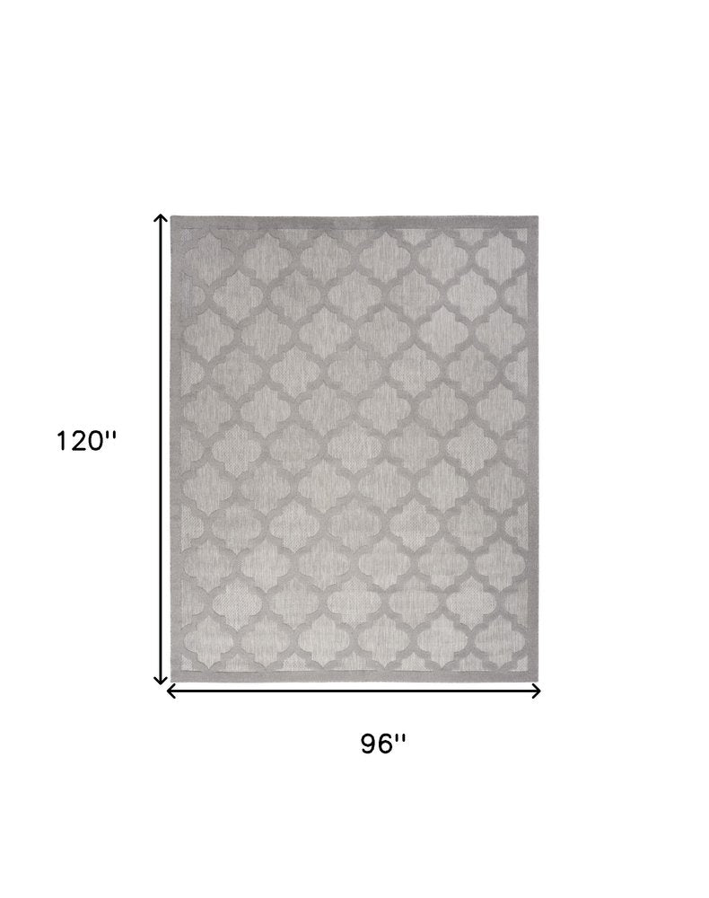8' X 10' Gray Indoor Outdoor Area Rug