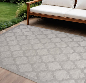 8' X 10' Gray Indoor Outdoor Area Rug