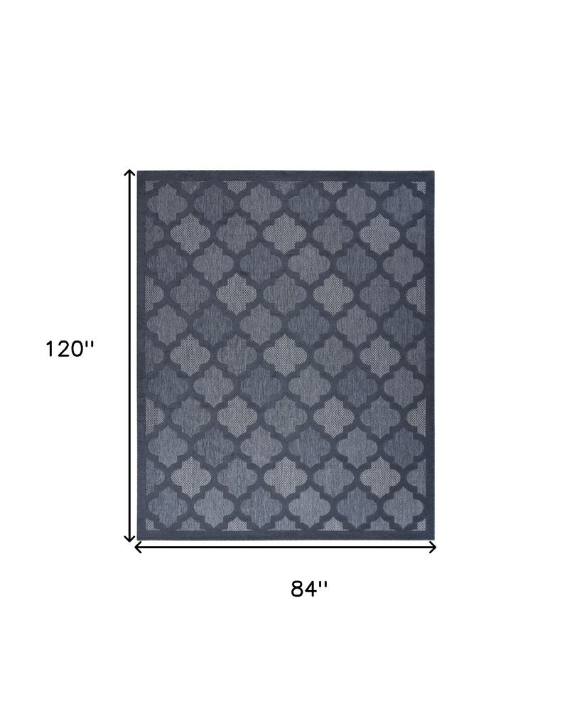 7' X 10' Navy Blue Indoor Outdoor Area Rug