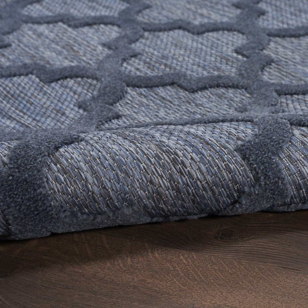 7' X 10' Navy Blue Indoor Outdoor Area Rug