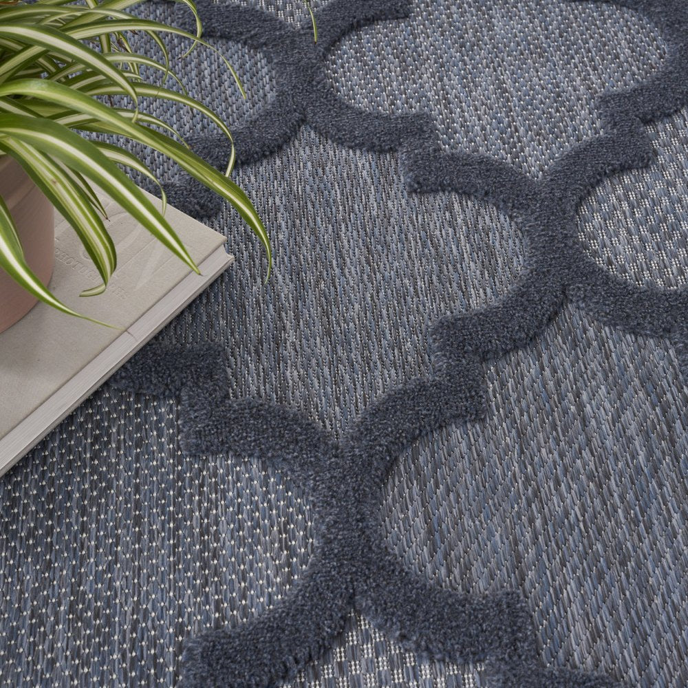 7' X 10' Navy Blue Indoor Outdoor Area Rug