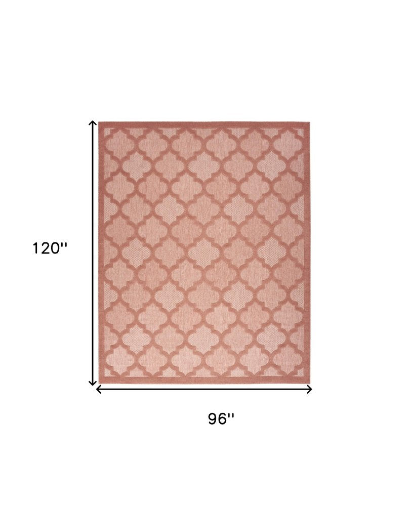 8' X 10' Orange Indoor Outdoor Area Rug