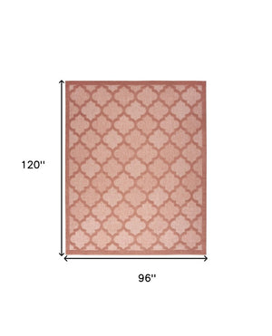 8' X 10' Orange Indoor Outdoor Area Rug