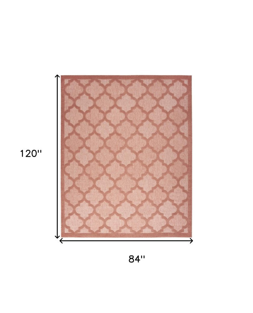 7' X 10' Orange Indoor Outdoor Area Rug