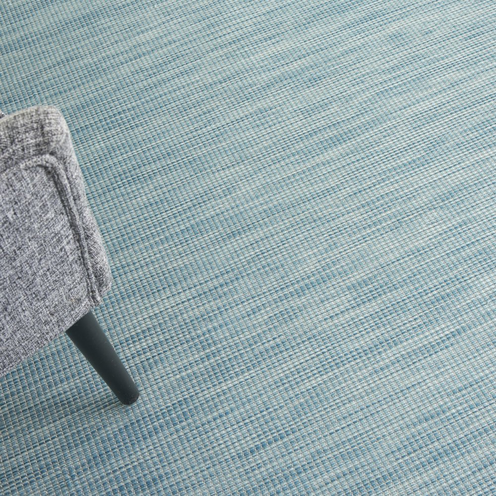 9' X 12' Aqua Indoor Outdoor Area Rug
